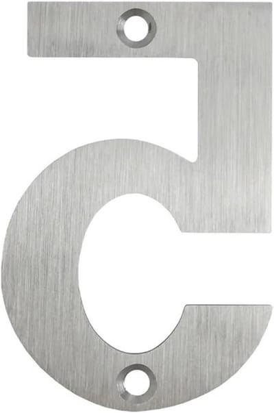 Huisnummer Metaal - Adres Cijfer - Huis Identificatie - Geborstelde Afwerking - 10.16 Cm Hoog - Zilver