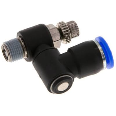 Draaibaar Regelventiel 8 mm - R1/8'' Regeling-Uit Messing/Nylon