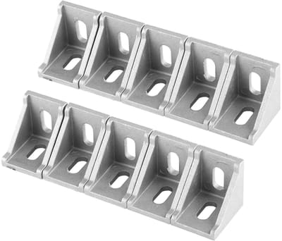 Dailygoods- Hoekverbinder Set van 10 - Aluminium Hoekbeugel - 90 Graden Beugel - Duurzaam - Voor Deuren/Ramen - 35x35mm Afmetingen