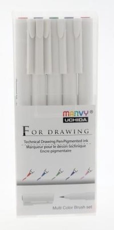 Marvy Uchida Marvy Uchida Technische Fineliner Set 0,3 mm 5 stuks