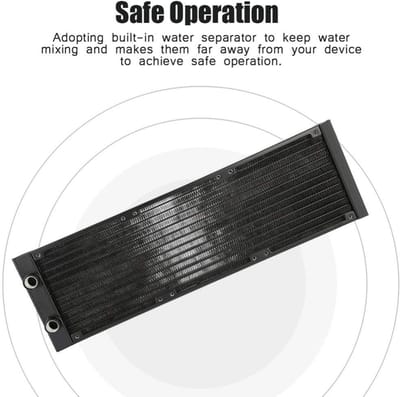 Dailygoods- Radiator 360mm - Aluminium - 12 Tubes - PC Warmtewisselaar - Waterkoeler - Verstelbaar - Veiligheidsontwerp