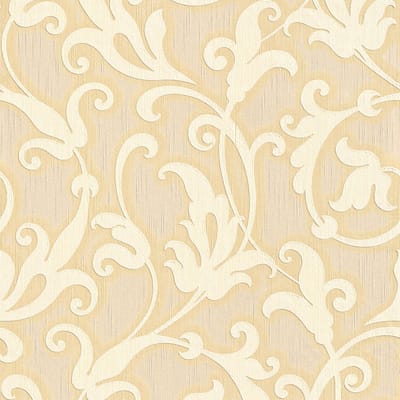 Textiel look behang Profhome 954902-GU textiel behang gestructureerd in textiel look mat geel goud 5,33 m2
