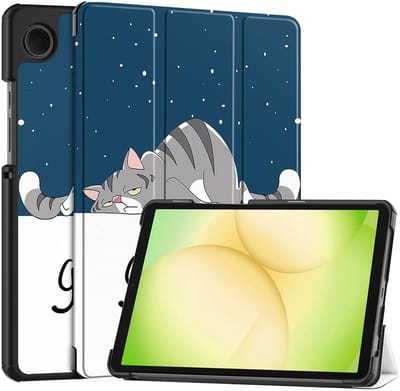 Hoes - Geschikt voor Samsung Galaxy Tab A11 - Dun & Stevig - Trifold Bookcase - Hard Cover - Hardcover Book Case - Tablet Hoesje - Kat