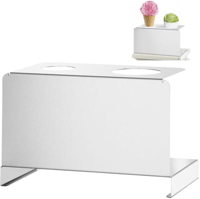 Support pour gaufrette de glace, plateau de pesée, 2 trous, 45 mm, 65 mm - Hendi 755754