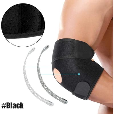 1 Stuk Elleboogbrace, Verstelbare Elleboogondersteuning met Dubbele Veerstabilisator, Elleboogband voor Tenniselleboog, Pijnverlichting bij Sportblessure