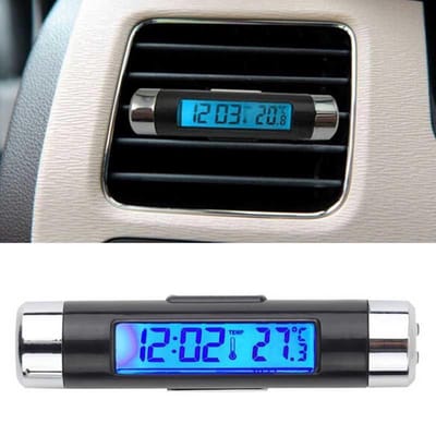 Premium Auto Klok - LCD Klok met Temperatuur - Auto Klokje Klein - Digitaal - Accessories