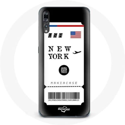 Coque - Huawei - P20 - Billet d'avion New York - Souple - Protection synthétique