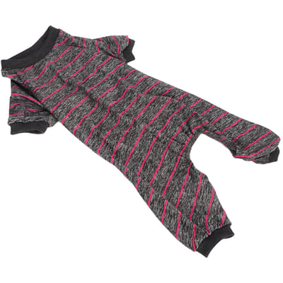 Pyjama Rayé pour Chien Fin Respirant 4 Pattes Vêtements pour Chien d'Été Maison XS XS black