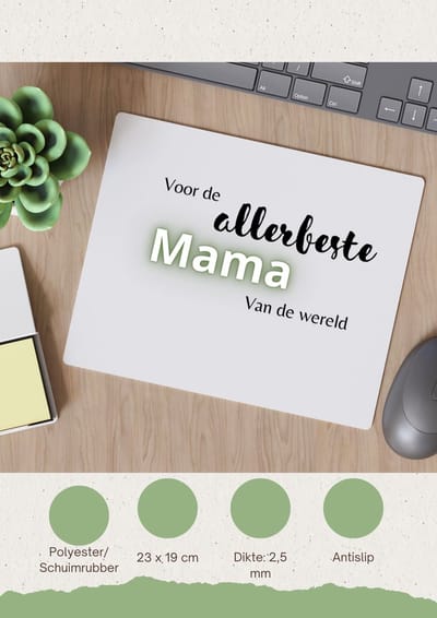 Akyol - voor de allerbeste mama van de wereld Muismat - Mama - de beste moeder - moeder cadeautjes - moederdag - verjaardagscadeau - verjaardag - cadeau - geschenk - kado - gift - moeder artikelen - 23 bij 19 cm