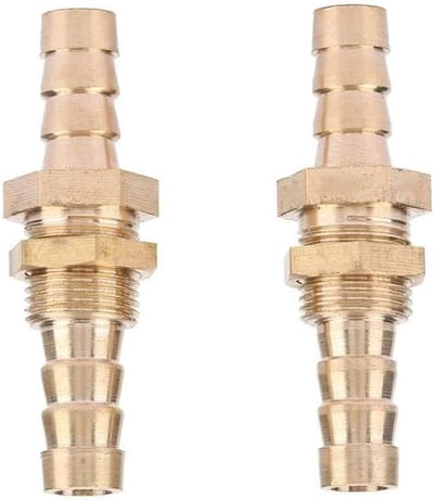 Hoge kwaliteit messing bulkhead fitting, 2 stuks slangconnector, koppeling adapter voor duurzame pijpverbinding, CNC bewerking, geschikt voor 8mm slangen en leidingen