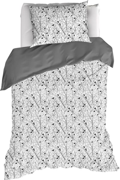 De Witte Lietaer Dekbedovertrek Charlie, Black - 140 x 200/220 - Katoen Percal