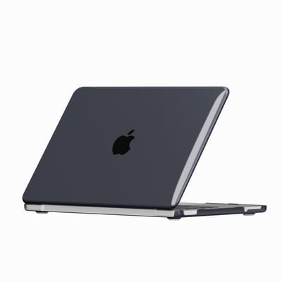 Lunso Geschikt voor MacBook Neo cover hoes - case - Glanzend Zwart