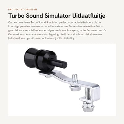 Dailygoods- Turbo Sound Simulator Universeel - Uitlaatfluit - Aluminiumlegering - 18 Mm/23 Mm/27 Mm - Voor Auto's/Vrachtwagens/Motorfietsen - 100% Gloednieuw
