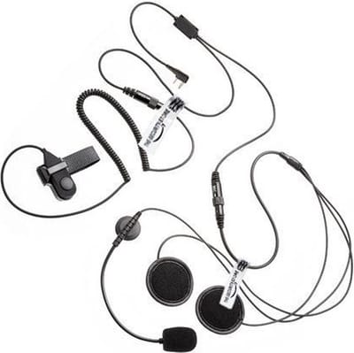 DerComms® Motorhelm headset met PTT knop voor Kenwood TK portofoons - Open
