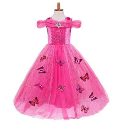 Robe de soirée Cosplay fantaisie pour filles, Costume de princesse 110 cm rose