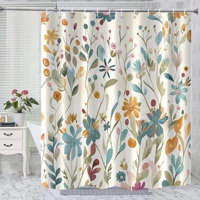 BOTC Douchegordijn Anti Schimmel - Inclusief ringen - Met gewichtsband - 180x200cm - Premium kwaliteit - Waterdicht