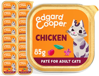 Edgard & Cooper Kattenvoer Graanvrij Natvoer voor Katten Gesteriliseerde of Actieve Kat Natuurlijke Heerlijke PatÃƒÂ© 85g x 16 Verse Kip, Smakelijk en Uitgebalanceerd, Vers Vlees