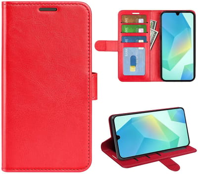 MobyDefend Hoesje - Geschikt voor Samsung Galaxy A17 - Wallet Book Case (Sluiting Achterkant) - Rood