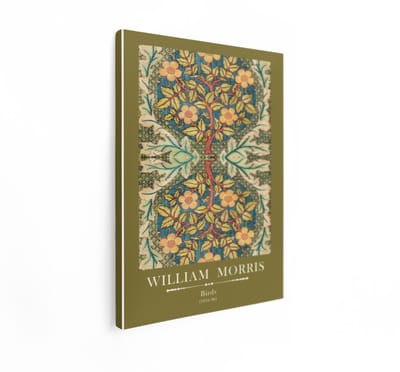 Artaza Canvas Schilderij Bloemen Patroon William Morris - 60x80 cm - Wanddecoratie Vintage - Muurdecoratie Bloemen - Art Nouveau Schilderijen