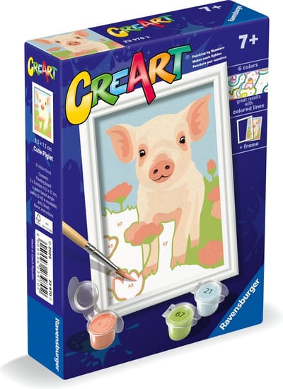 Ravensburger - CreArt Cute Piglet - Schilderen op Nummer voor kinderen