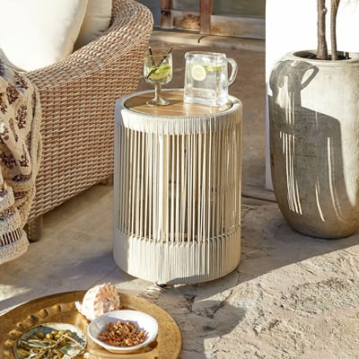 LOBERON Bijzettafel Delor crème/bruin