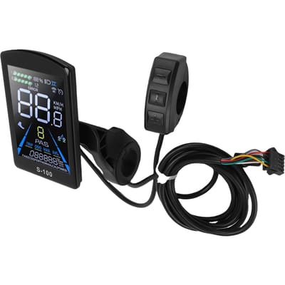 Elektrische Fiets LCD Display Scooter Waterdicht Intelligent Kleuren Bedieningspaneel met SM Kabel black