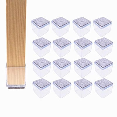 Beschermkappen voor stoelpoten - Vilt sokken voor meubels, 30 x 30 mm - 16 stuks
