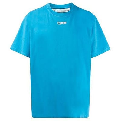 T-shirt à manches courtes Off-White SS20 Imprimé Flèches Ruban d'Aéroport Hommes Hauts Bleu OMAA038S201850033088 S blue