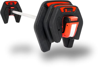 AJ-Sports Verstelbare Dumbbell Set met Gewichtsschijven - Halter voor BodyPump, Fitness en Krachttraining - Thuis Sporten - Zwart Rood