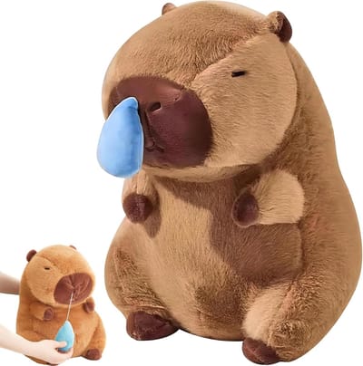 Capybara Knuffel - Pluche Dier - Knuffelen en Decoratie - Intrekbare Neus - 40 cm - Bruin