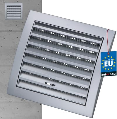 Ventilatierooster Afsluitbaar - Afvoerlucht Rooster Ventilator - Luchtstroom Regelen - Insectenbescherming - 150 x 150 mm - Satijn