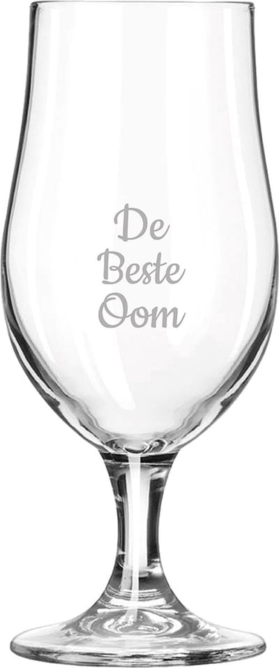 Gegraveerde bierglas op voet 49cl De Beste Oom
