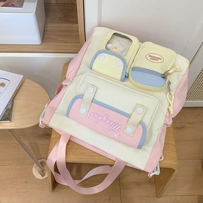 Koreaanse Versie van Originele Schooltas met Grote Capaciteit Niche Design Casual Veelzijdig Mode Klas Pendelaar Bijles Rugzak Rugzak .