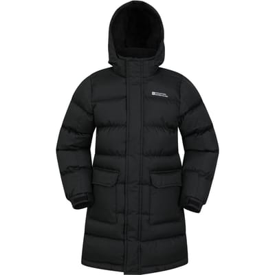 Mountain Warehouse Waterafstotende gewatteerde longline jas voor kinderen/Kinderen (Zwart)