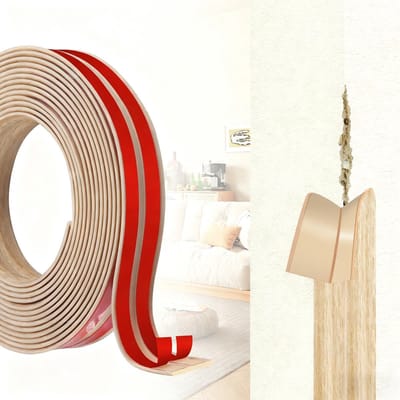 Dailygoods- Plint 3 m - Zachte PVC-randbescherming - Hoeklijst - Waterdicht - Eenvoudige montage - Duurzaam en gemakkelijk te reinigen