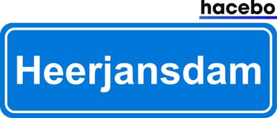 Hacebo - Plaatsnaam Sticker - 29x10 CM - Heerjansdam sticker - Verkeersborden sticker - grappige cadeaus - Heerjansdam