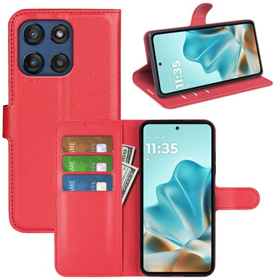 MobyDefend Hoesje - Geschikt voor Motorola Edge 60 / Motorola Edge 60 Fusion - Kunstleren Wallet Book Case (Sluiting Voorkant) - Rood