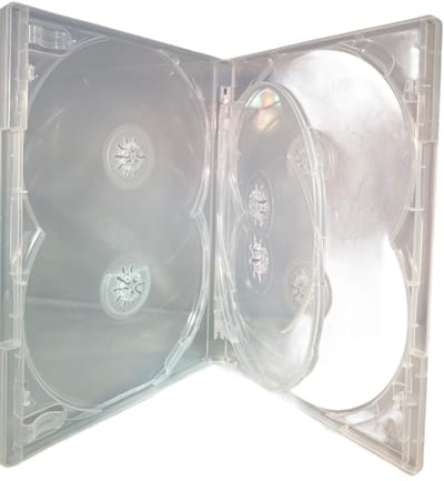Dailygoods- DVD Multi Case Hoogwaardige Multibox - DVD Doosjes Leeg - 6 Disc - 15mm Rug - Swing Tray - Scharnierdoos - Dvd Doos