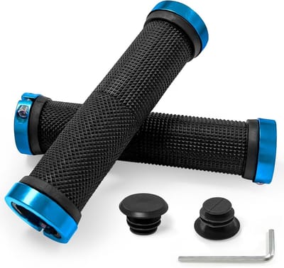 Ergonomische Fietshandgrepen - Fietsstuur Covers - Comfortabel Fietsen - Dubbelzijdige Antislip - 22 mm Stuur - Blauw Zwart
