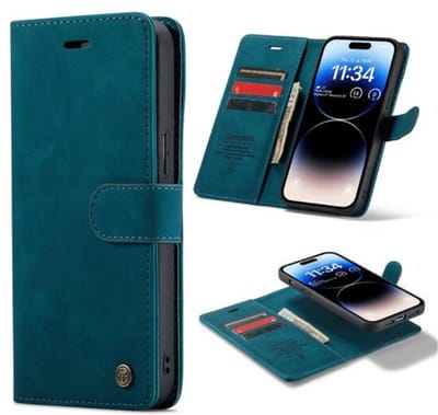 CaseMania - Geschikt voor Samsung S24/S25 - 2 in 1 BookCase - Pasjeshouder - Groen