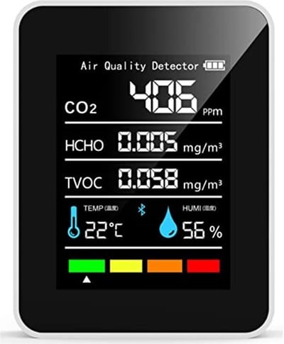 ONF3 - Luchtkwaliteitsmonitor - Draagbare CO2 Detector - Meet HCHO, TVOC, Temperatuur en Vochtigheid - Compact en gebruiksvriendelijk - Nauwkeur...