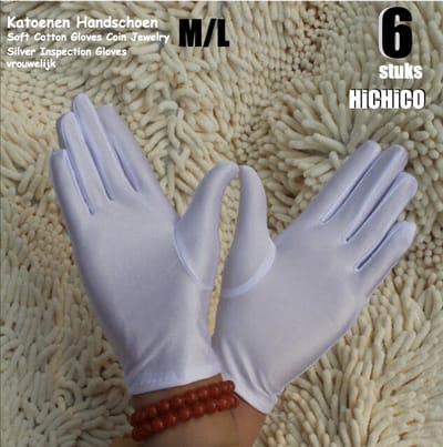 Vrouwelijke witte handschoenen maat ML 3Paar
