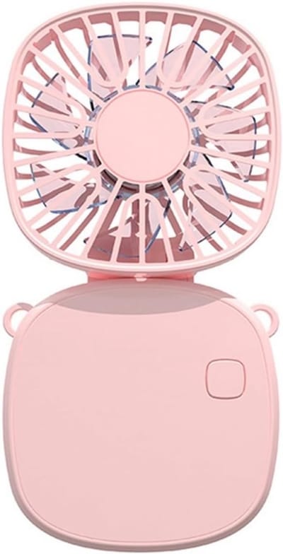 VHV-Draagbare Nekventilator - Stille Opvouwbare Mini Ventilator met USB Oplaadfunctie - Handsfree Handventilator voor Sport, Outdoor en Studentenkamer - Roze