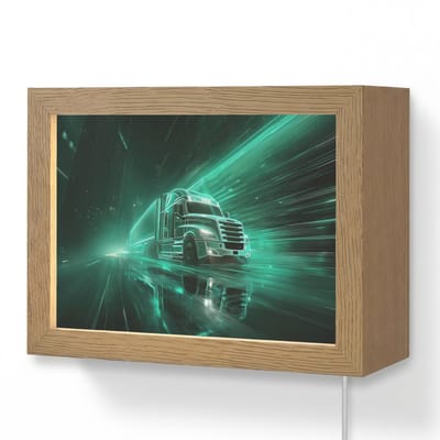 Wandlamp 20x15 cm - Oplaadbaar - Vrachtwagen - Snelheid - Groen - Neon - Wandlampen binnen woonkamer - Slaapkamer lamp met kabel - Decoratieve nachtlamp - Vloerlamp snoer