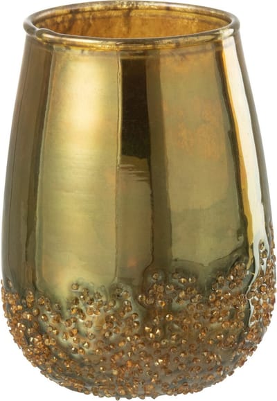 J-Line kaarshouder Spiegel - glas - goud - small - 2 stuks