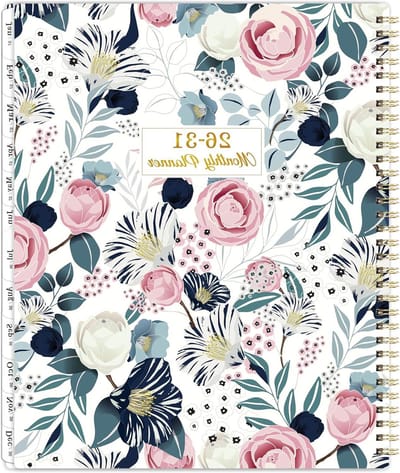 Maandplanner 5 Jaar - Jaarkalender Spiraal - Planning Maken - Bedrukte Tabs - 9 x 11 Inch - Petunia