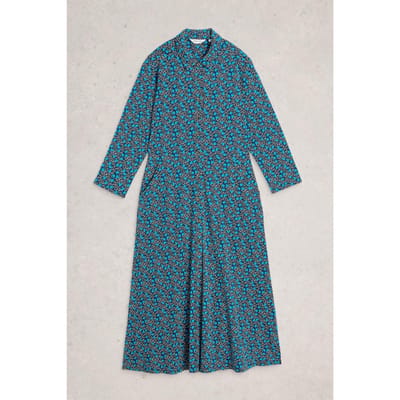 White Stuff Pia Jersey Shirt Dress Navy Multi Taglia: 8 | Abiti in T-Shirt Outlet | Donna | Blu