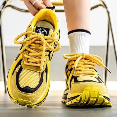 Trend Comfortabele Schoenen voor Heren Jeugd Populaire Casual Sneakers Designer Ademende Platform Basketbal Hardloopschoenen 39 geel