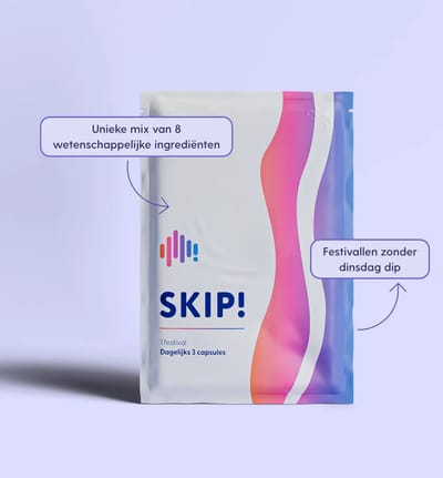 SKIP! - 5 stuks/festivals - #1 Festival supplement van Nederland - Herstel na je festival - Boost je mood - Verminder vermoeidheid - Verhoog energie - Dinsdag dip