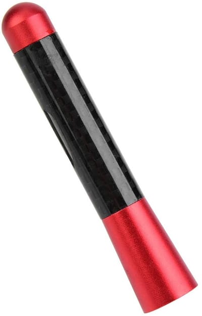 Cosensi - Dailygoody - 3 inch Auto Antenne - Vervangingsantenne - Korte Antenne voor Universele Auto Modificatie - Rood - Koolstofvezel - Stijlvol en Functionee